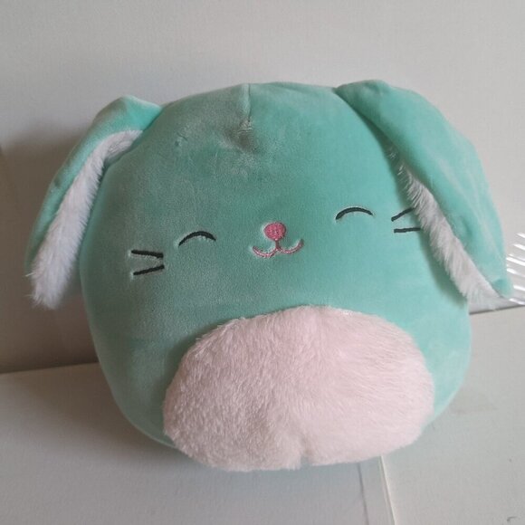 NWT 8" Sammy Bunny Squishmallows Teal Blue Fuzzy Plushie Rabbit Stuffed Animal - Picture 6 of 8